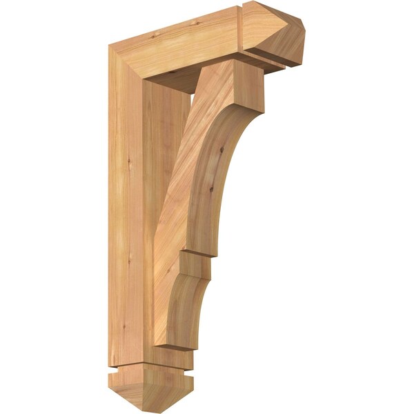 Ekena Millwork Balboa Arts and Crafts Smooth Bracket w/ Offset Brace, Western Red Cedar, 5 1/2"W x 16"D x 28"H BKT0604X16X28BOA03SWR - main